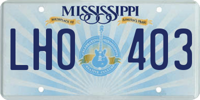 MS license plate LHO403