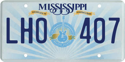 MS license plate LHO407