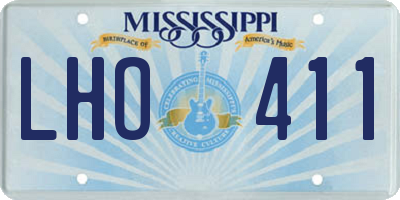 MS license plate LHO411