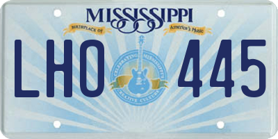 MS license plate LHO445