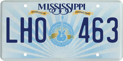 MS license plate LHO463