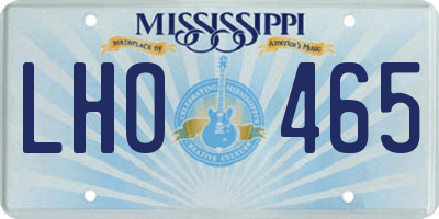 MS license plate LHO465