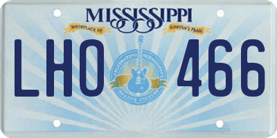 MS license plate LHO466