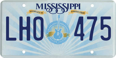 MS license plate LHO475
