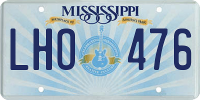 MS license plate LHO476