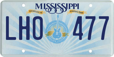MS license plate LHO477