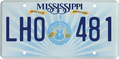 MS license plate LHO481