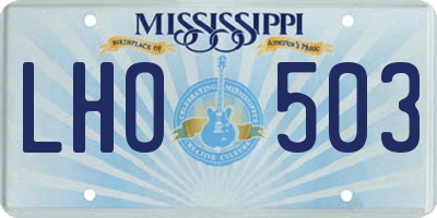 MS license plate LHO503