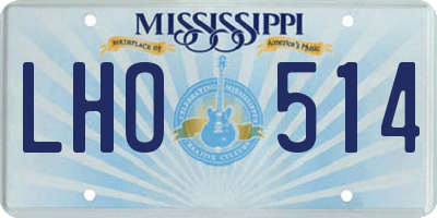 MS license plate LHO514