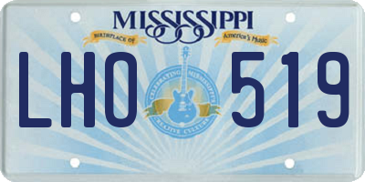 MS license plate LHO519