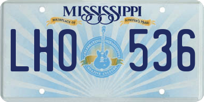 MS license plate LHO536