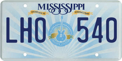 MS license plate LHO540