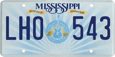 MS license plate LHO543