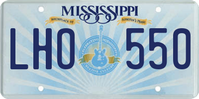MS license plate LHO550