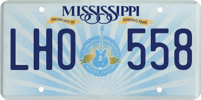MS license plate LHO558