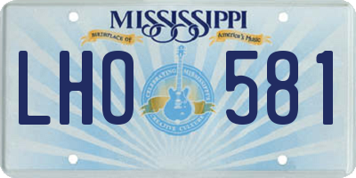 MS license plate LHO581