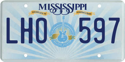 MS license plate LHO597