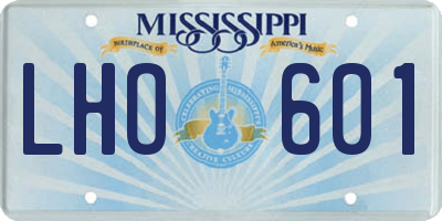 MS license plate LHO601