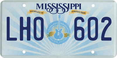MS license plate LHO602