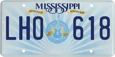 MS license plate LHO618