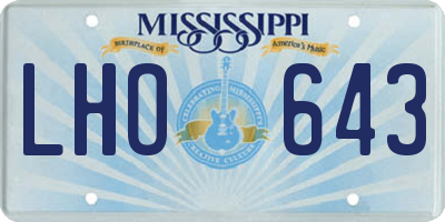 MS license plate LHO643