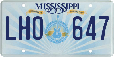 MS license plate LHO647