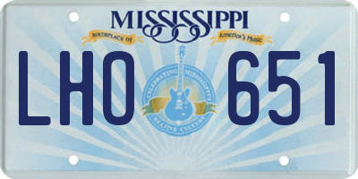 MS license plate LHO651