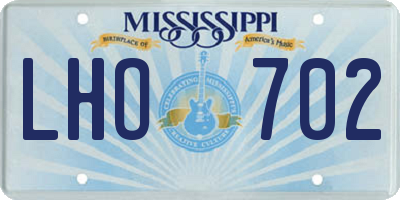 MS license plate LHO702