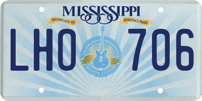 MS license plate LHO706