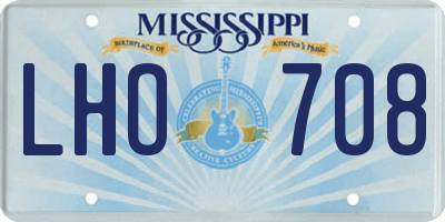 MS license plate LHO708