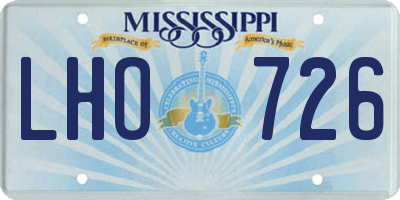 MS license plate LHO726
