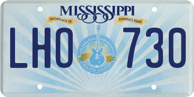 MS license plate LHO730