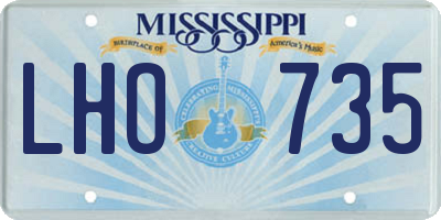 MS license plate LHO735