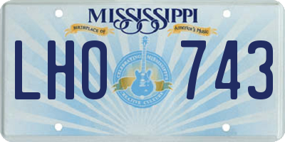MS license plate LHO743