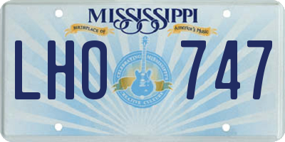 MS license plate LHO747