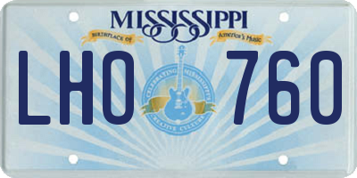 MS license plate LHO760