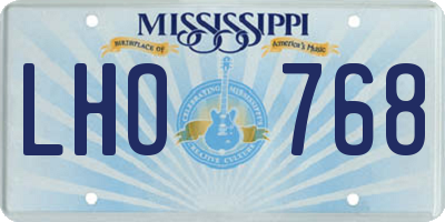 MS license plate LHO768