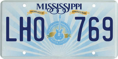 MS license plate LHO769