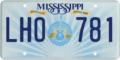 MS license plate LHO781