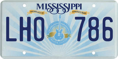 MS license plate LHO786