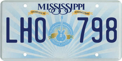 MS license plate LHO798