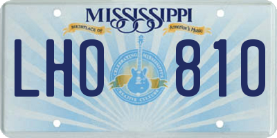 MS license plate LHO810