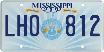 MS license plate LHO812