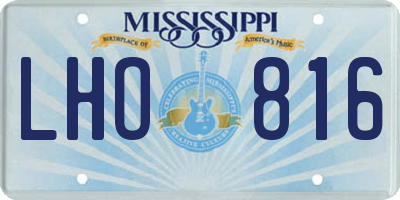 MS license plate LHO816