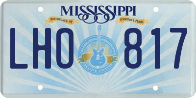 MS license plate LHO817