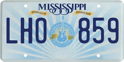 MS license plate LHO859