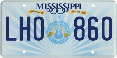 MS license plate LHO860