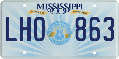 MS license plate LHO863