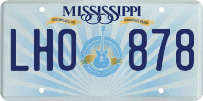 MS license plate LHO878