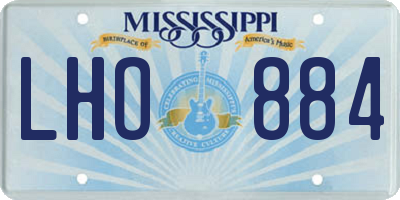 MS license plate LHO884